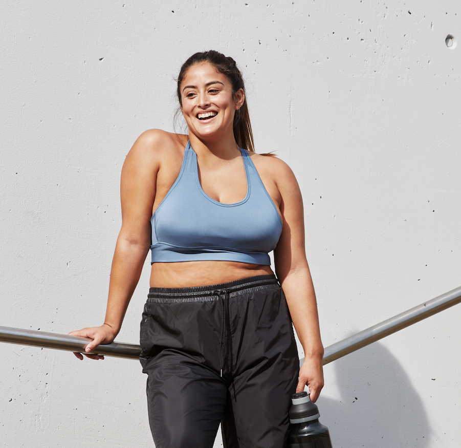 Patient after a workout, smiling
