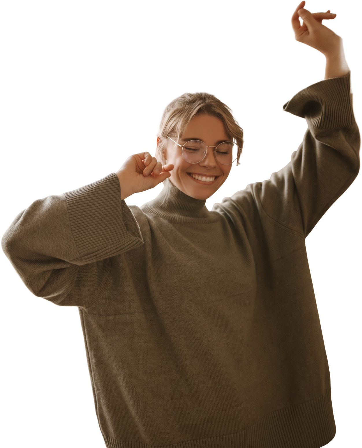 Smiling woman dancing